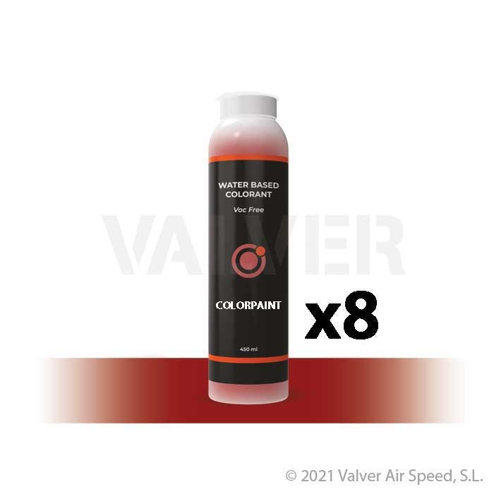 8x450ml Pigment P2 Oxide Red COLORPAINT