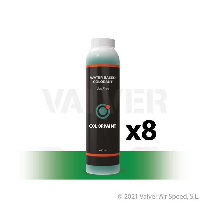 8x450ml Pigment P6 Green COLORPAINT