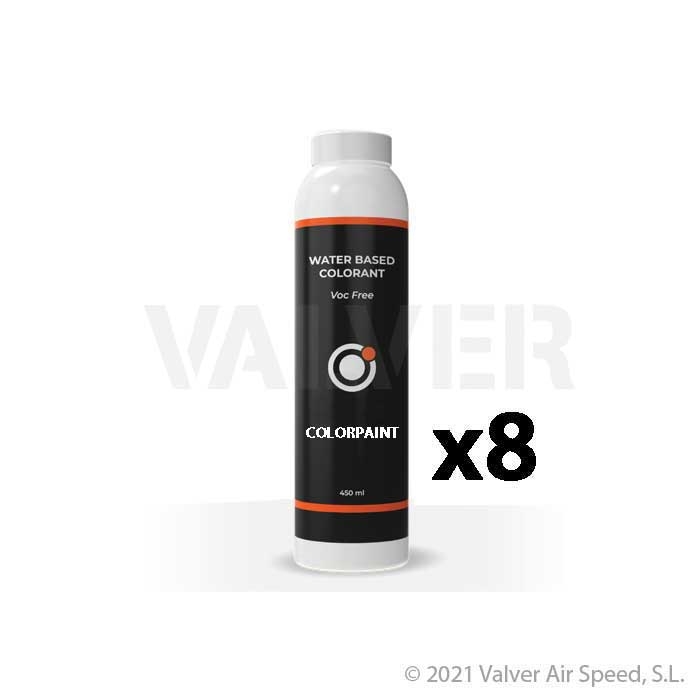 8x450ml Pigment P9 White COLORPAINT