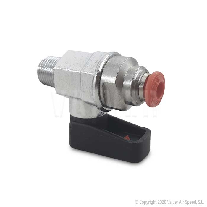 Mini ball valve 1/8" M x TP 4Ø