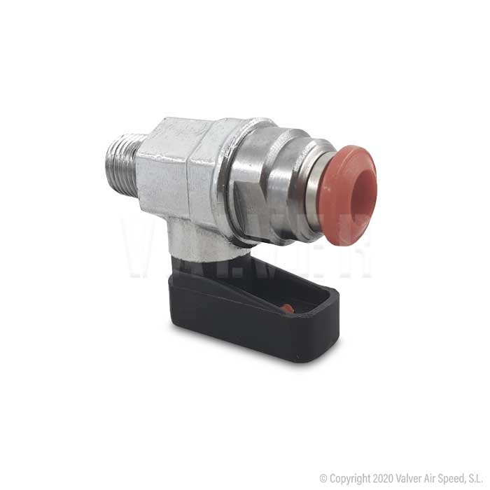 Mini ball valve 1/8" M x TP 6Ø