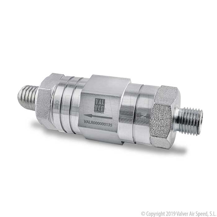 Alu check valve M-M 1/4" - 50 mm