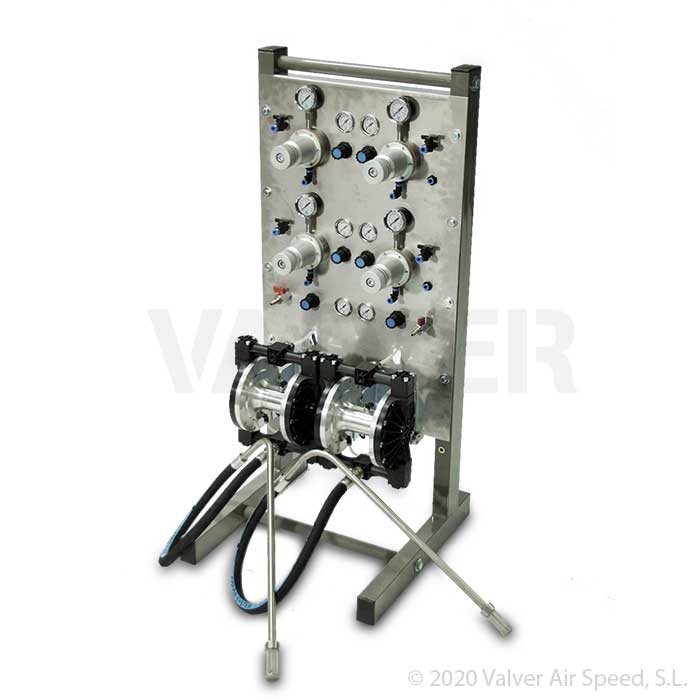 2 comp.mixer w/2 pumps for 4 guns panel