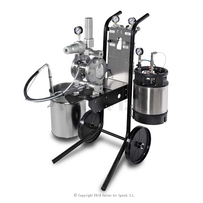 2 comp.mixer w/ pump +8l tank on trolley