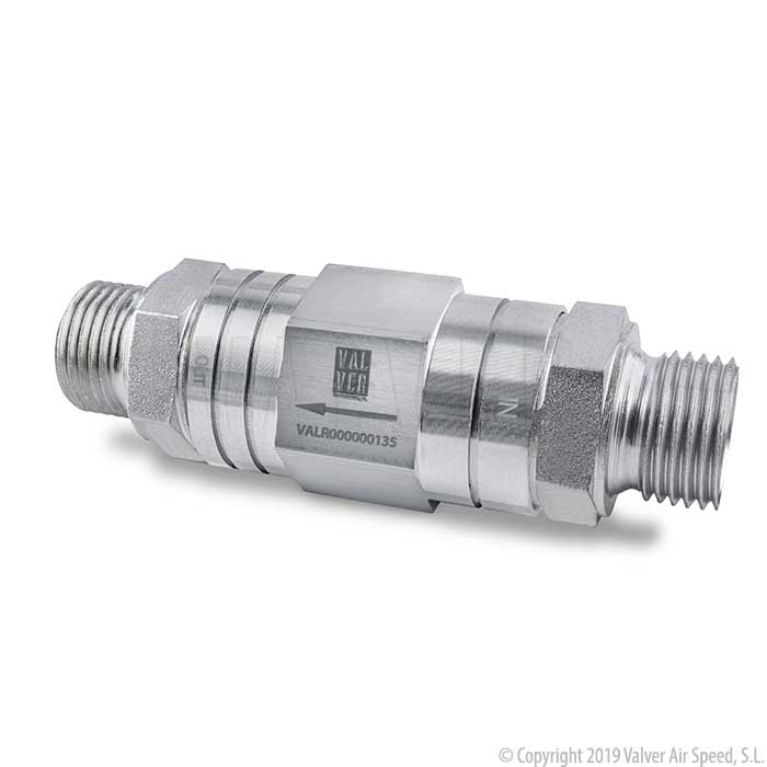 Alu check valve M-M 1/2" - 50 mm
