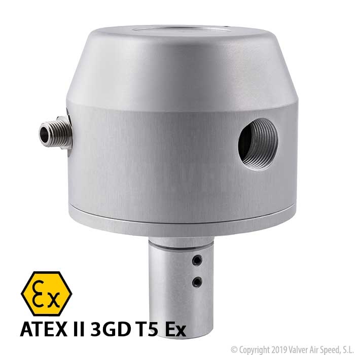 Grey pneumatic motor VV16000 - Ø15 ATEX