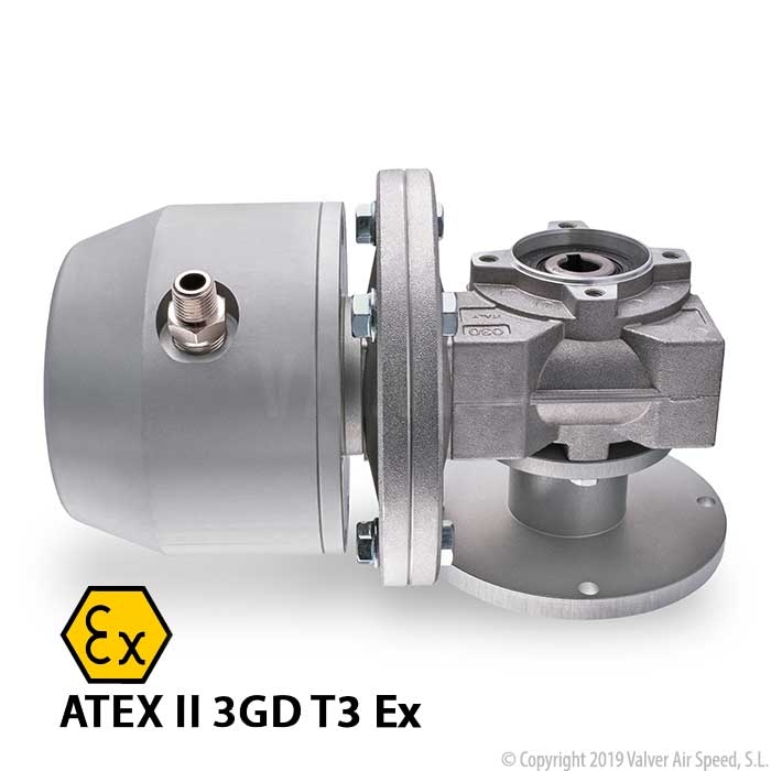 Pneum.motor VV16000 + reducer -Ø11F ATEX