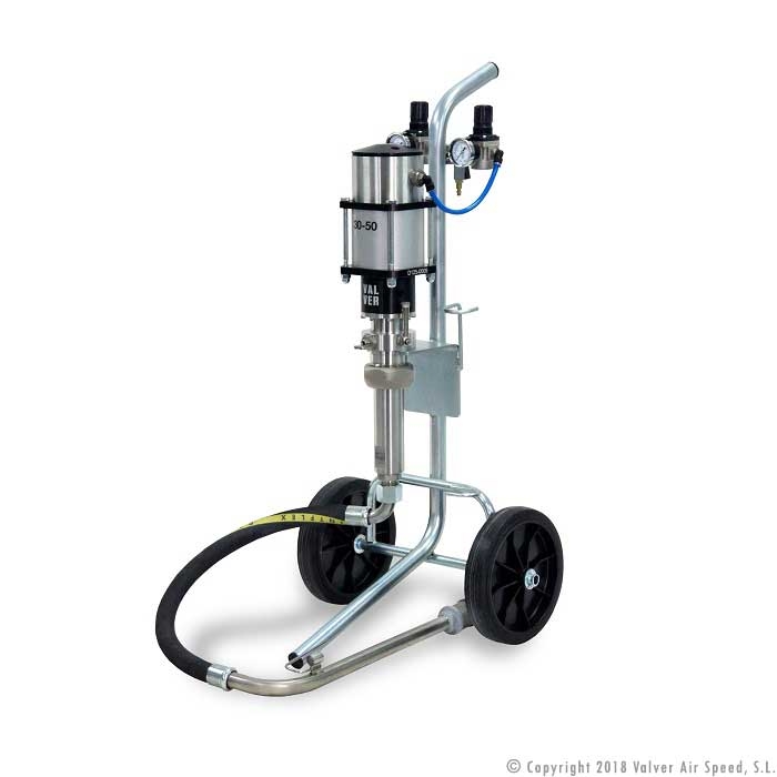 St/st piston equipment VVA 30-50 trolley