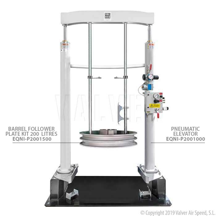 Pneum.elevator w/follower plate-2 column