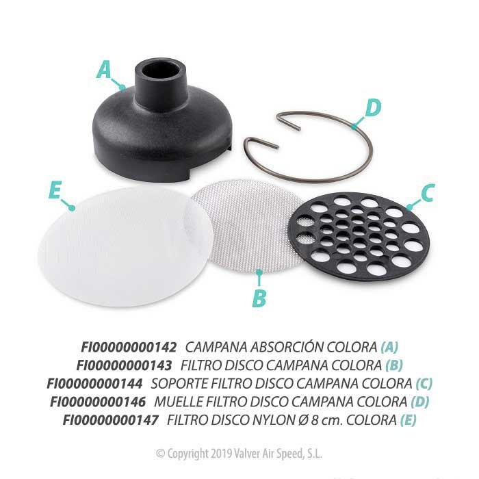 Complete suction filter COLORA hood