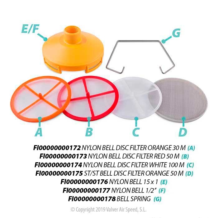 Nylon filter disc orange 30 M