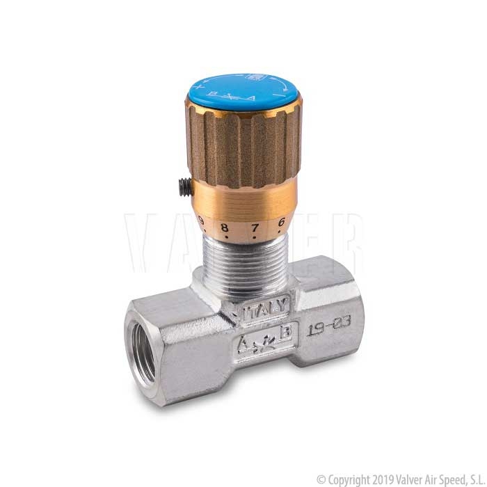 2 way HP needle regul.valve 1/4" 210 bar