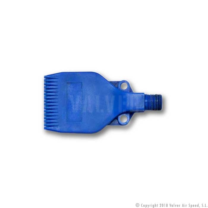 Blower comb blue 40 mm. 1/4 "