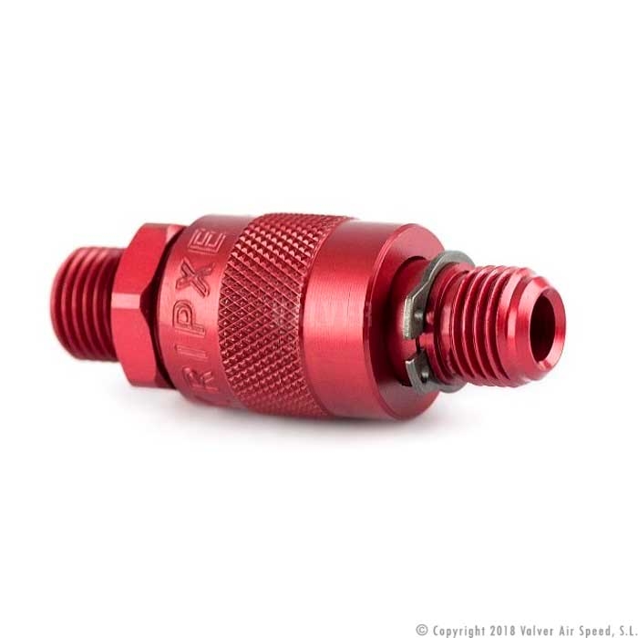 Red air regulator tap for gun 1/4"M-M