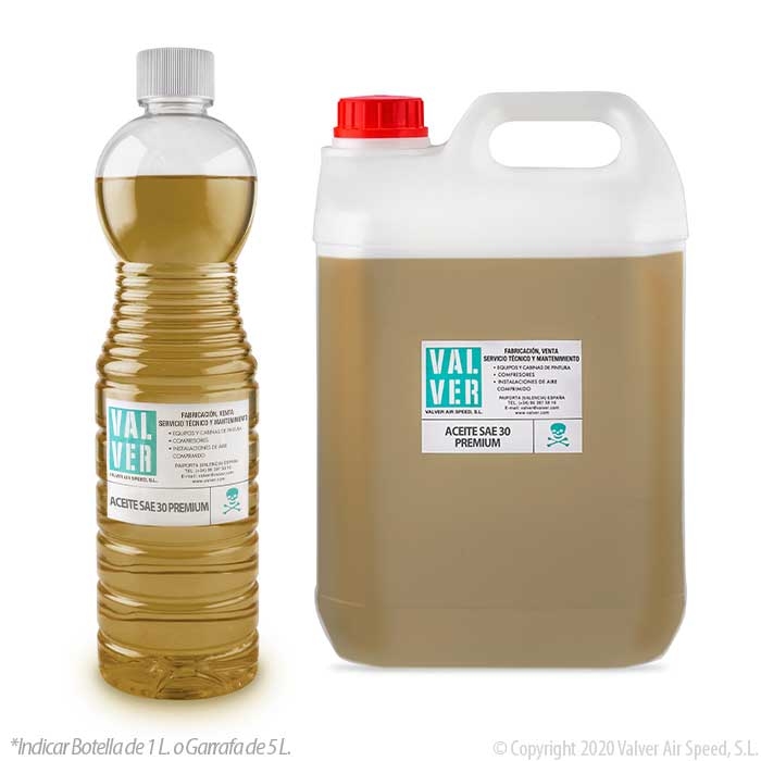 Bottle premium piston oil SAE 30 of 1 l