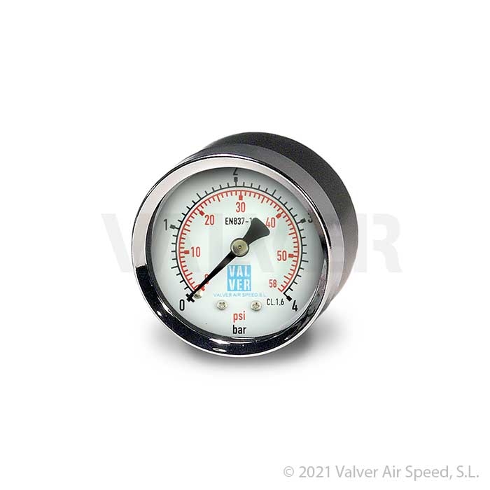 Glass pressure gauge 4kg rear-center con