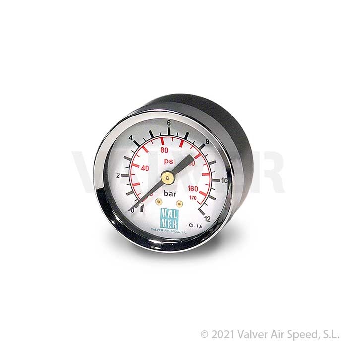 Glass pressure gauge 12kg rear-center co