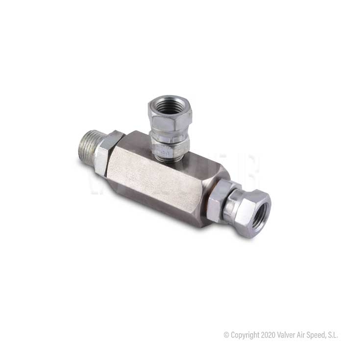 Connector for HP gauge T-1/4" x 3