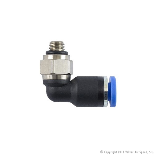 Auto. swivel elbow conn. M-3 x TP 4 Ø